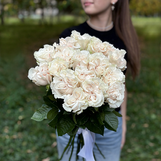 Букет 17 пионовидных роз Коттон Экспрешн