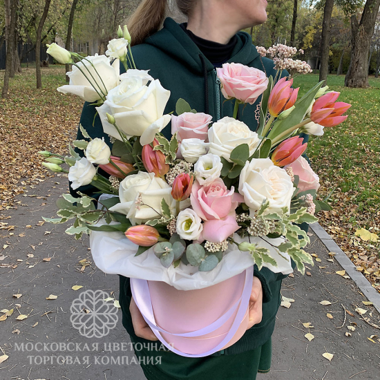 Букет Лучшая пора в шляпной коробке