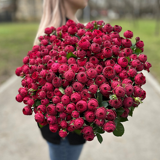 Букет "Королевский Бархат", кустовая роза Марун