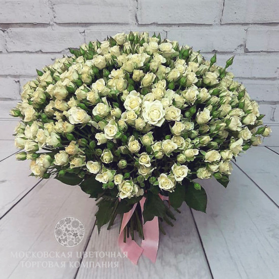 Букет 101 кустовая роза Сноуфлейк купить за 22 850 руб. с ...