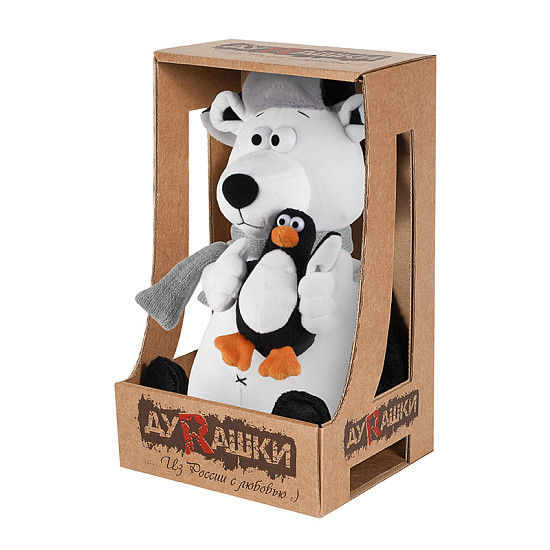 Мягкая игрушка ДуRашки Полярный Медведь и Пингвин