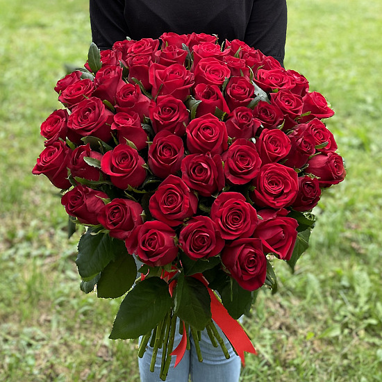 51 красная роза, Россия, 50 см
