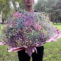 Букет радужной гипсофилы "Облачный Атлас", Макси