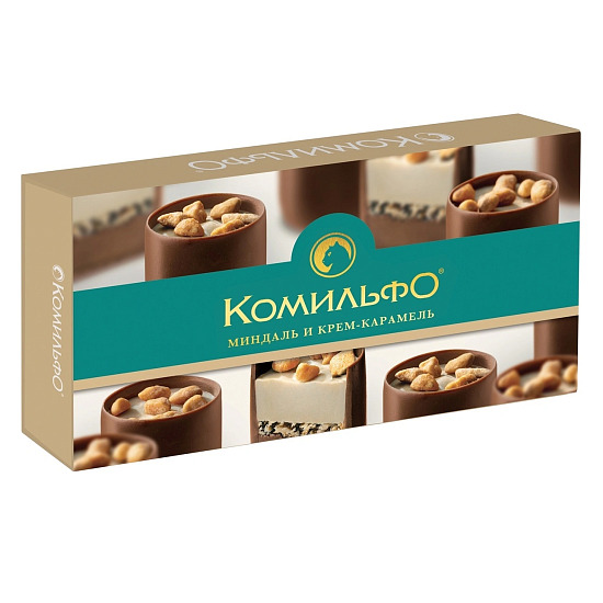Конфеты шоколадные Комильфо, Миндаль и крем-карамель, 116 г
