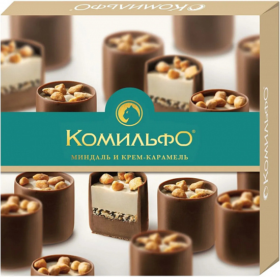 Конфеты шоколадные Комильфо "Миндаль и крем карамель", 232 г