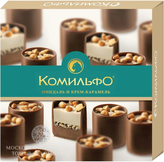 Конфеты шоколадные Комильфо "Миндаль и крем карамель", 232 г